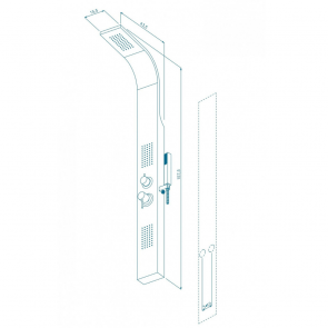 Panel dus cu hidromasaj Loira, 3 functii, INOX periat