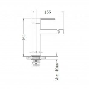 Baterie INOX pentru bideu CasaBlanca STEEL BLR6