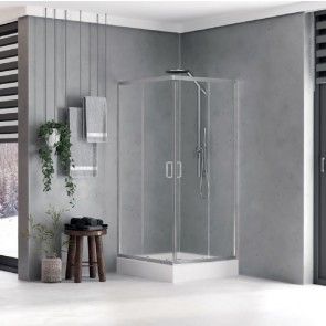 Cabina dus patrata cu usi glisante FAST CROM 90x90x185 cm