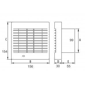 Ventilator casnic tavan/perete Dospel Polo 4 100 AZ - cu inchidere automata