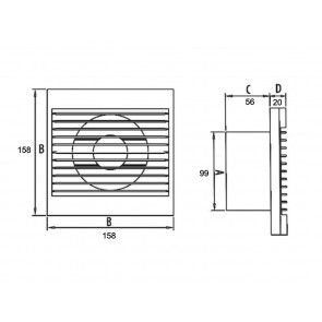 Ventilator casnic de perete Dospel RICO 100 - cu temporizator