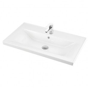 Set mobila: dulap MDF + lavoar ceramica pentru baie Argo 65 cm